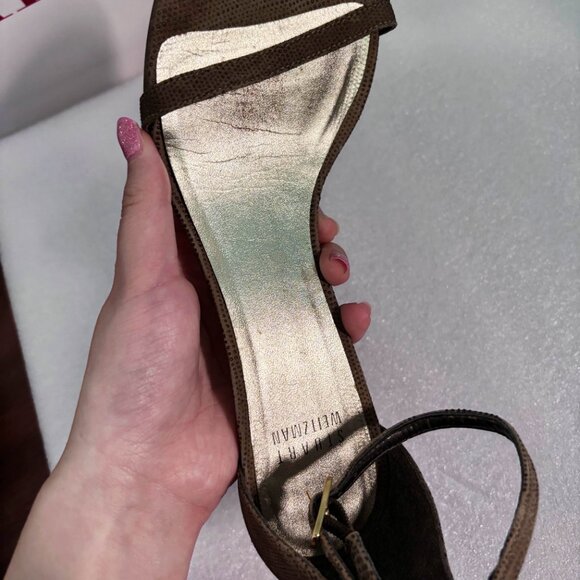 Stuart Weitzman Classic Lace-Up Sandals – Size 6 – Olive Green - Picture 5 of 8